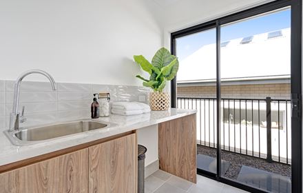 Laundry in the Ellerton 223 display home by Hunter Homes